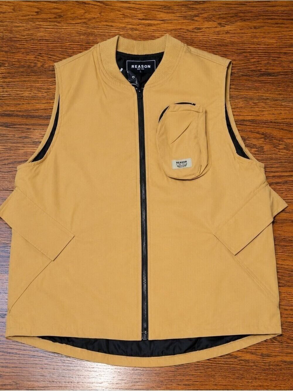 Reason Utility Zip Front Vest Tan Size XL